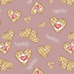 Mönstrat - Nybakad Våfflor rosa